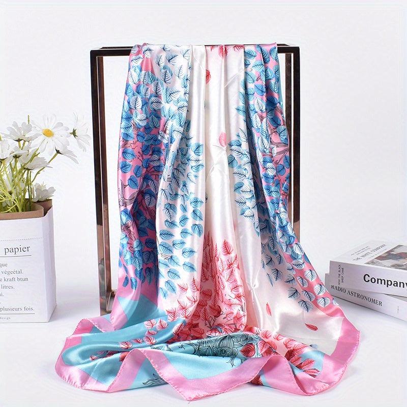 Fallen Leaves Print Bandana Classic Square Scarf Woman Neckerchief