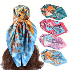 Fallen Leaves Print Bandana Classic Square Scarf Woman Neckerchief