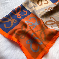 Boho Block Neckerchief Silk Square Scarf Bandana Classic Head Wrap