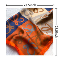 Boho Block Neckerchief Silk Square Scarf Bandana Classic Head Wrap