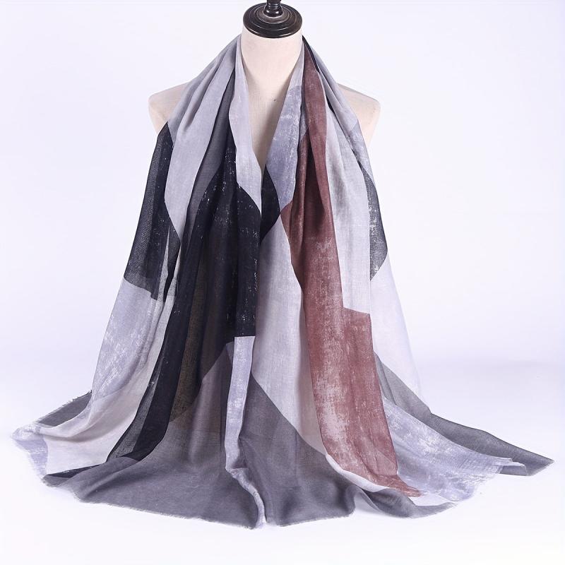 Tie Dye Print Shawl Raw Edge Scarf
