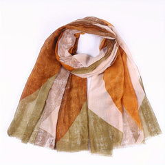 Tie Dye Print Shawl Raw Edge Scarf