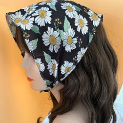 Daisy Print Triangle Scarf Headband Hair Decoration