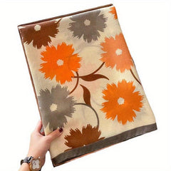 Boho Flower Print Scarf Classic Block Shawl Casual Headwraps