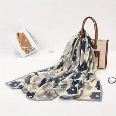 Boho Flower Print Scarf Classic Block Shawl Casual Headwraps
