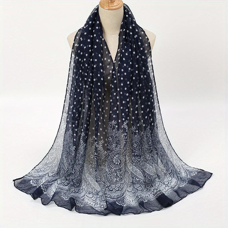 Polka Dot Paisley Print Scarves Casual Windproof Shawl