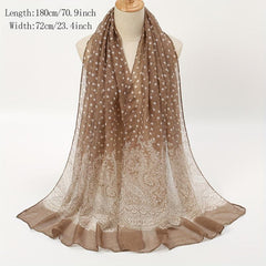 Polka Dot Paisley Print Scarves Casual Windproof Shawl