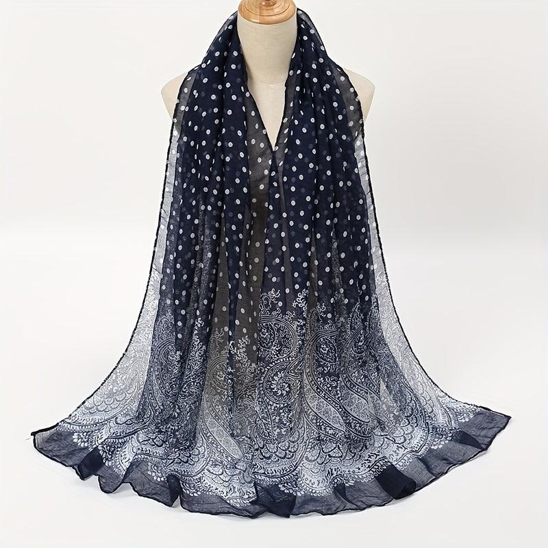 Polka Dot Paisley Print Scarves Casual Windproof Shawl
