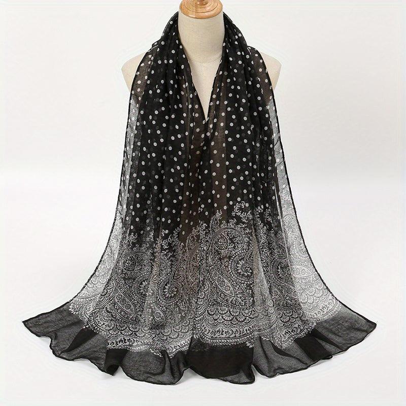 Polka Dot Paisley Print Scarves Casual Windproof Shawl