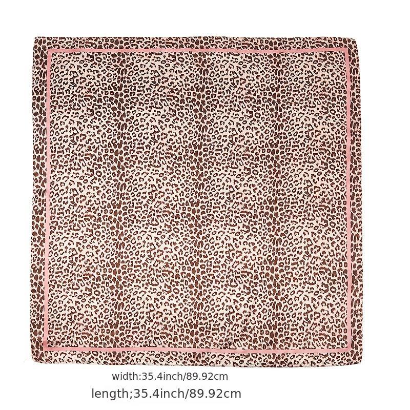 Leopard Print Silk Hair Scarf Neck Neckerchief for Women