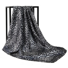 Leopard Print Silk Hair Scarf Neck Neckerchief for Women
