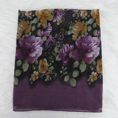 Purple Floral Print Vintage Scarf Warm Shawl Turban Beach Travel Sun