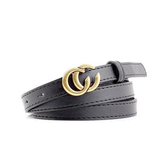 CC Leather Belt Retro Smooth Buckle Jeans Decorative Pants Belt