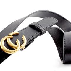 CC Leather Belt Retro Smooth Buckle Jeans Decorative Pants Belt