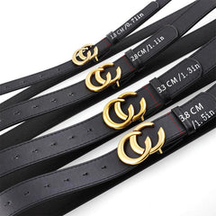 CC Leather Belt Retro Smooth Buckle Jeans Decorative Pants Belt