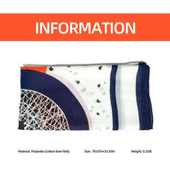 Geometric Print Cotton Linen Shawl Women's Scarf
