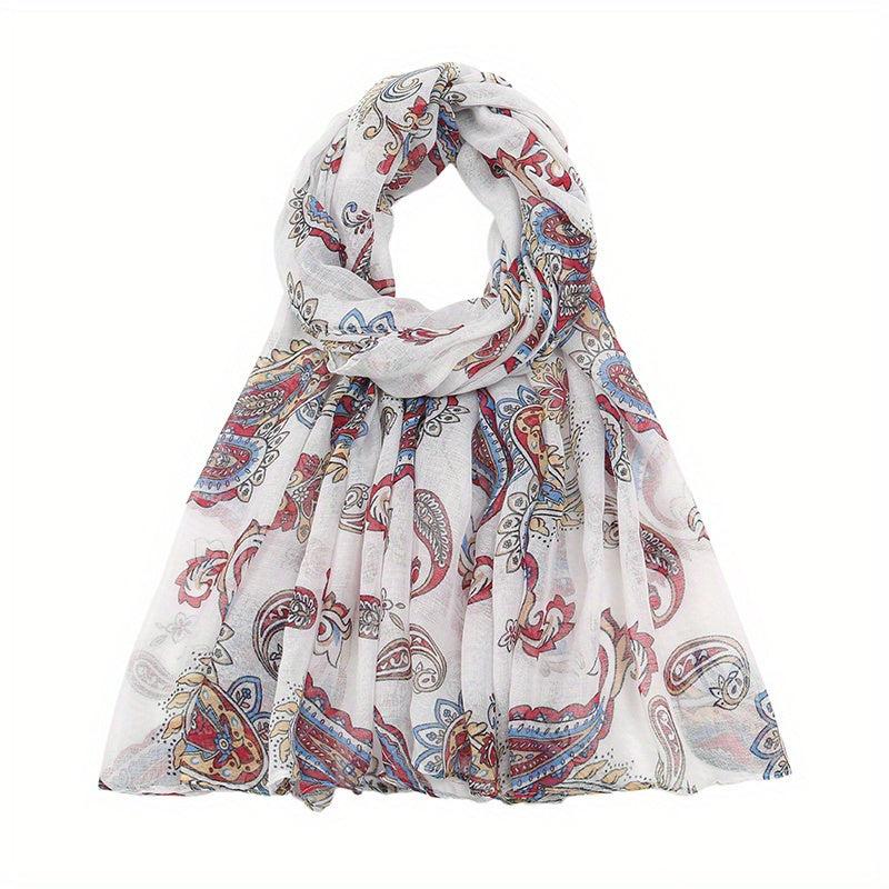Paisley Print Voile Scarf Light Shawl Windproof Head Wrap Women