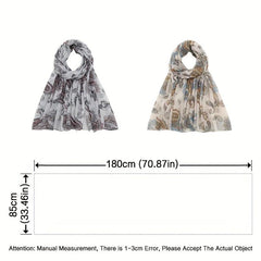 Paisley Print Voile Scarf Light Shawl Windproof Head Wrap Women
