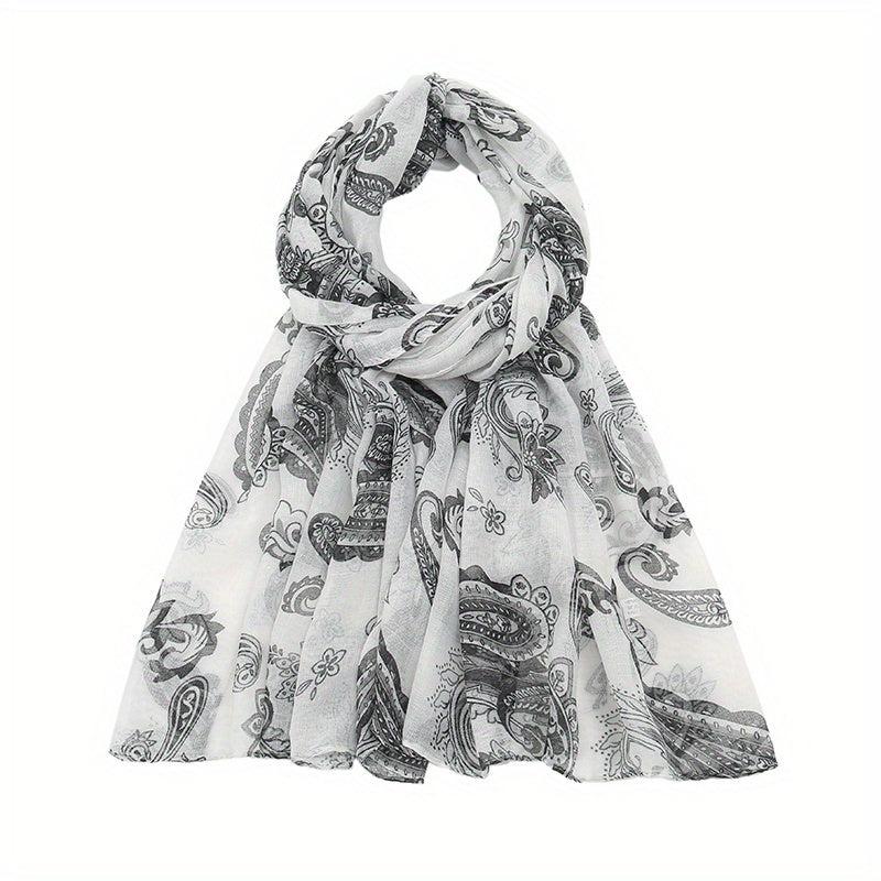 Paisley Print Voile Scarf Light Shawl Windproof Head Wrap Women