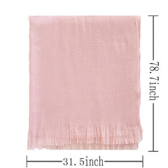 Winter Warm Solid Scarf Tassel Trim Women Cold Weather Scarf