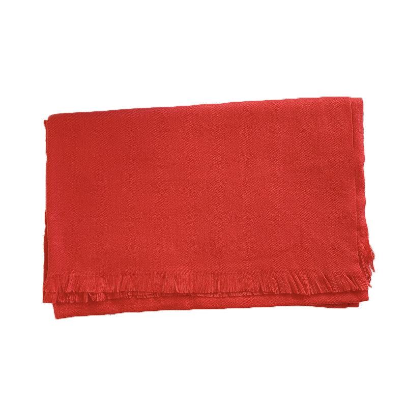 Winter Warm Solid Scarf Tassel Trim Women Cold Weather Scarf