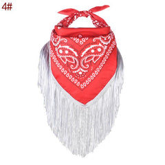 Sequins Tassel Polyester Scarf Party Scarf Women Bandana