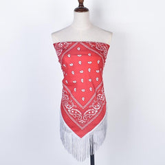 Sequins Tassel Polyester Scarf Party Scarf Women Bandana