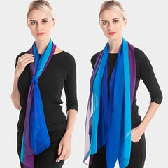 Women's Silk Scarf Lightweight Gradient Sun Protection Shawl