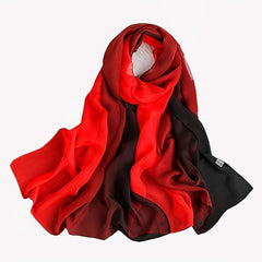 Women's Silk Scarf Lightweight Gradient Sun Protection Shawl