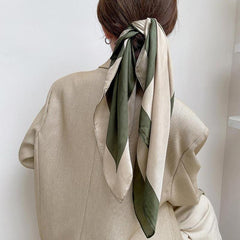 Vintage Block Neckerchief Silk Square Scarf Bandana Head Wrap