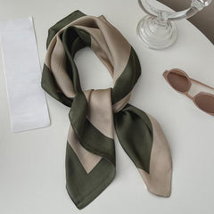 Vintage Block Neckerchief Silk Square Scarf Bandana Head Wrap