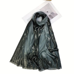 Vintage Gradient Scarf Hijab Solid Turban Warm Shawl Women Head Wrap