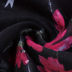 Flower Print Tassel Scarf Vintage Casual Shawl Windproof Warm Head Wrap