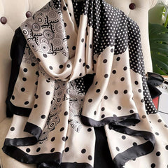 Vintage Silk Long Scarf Windproof Head Wrap