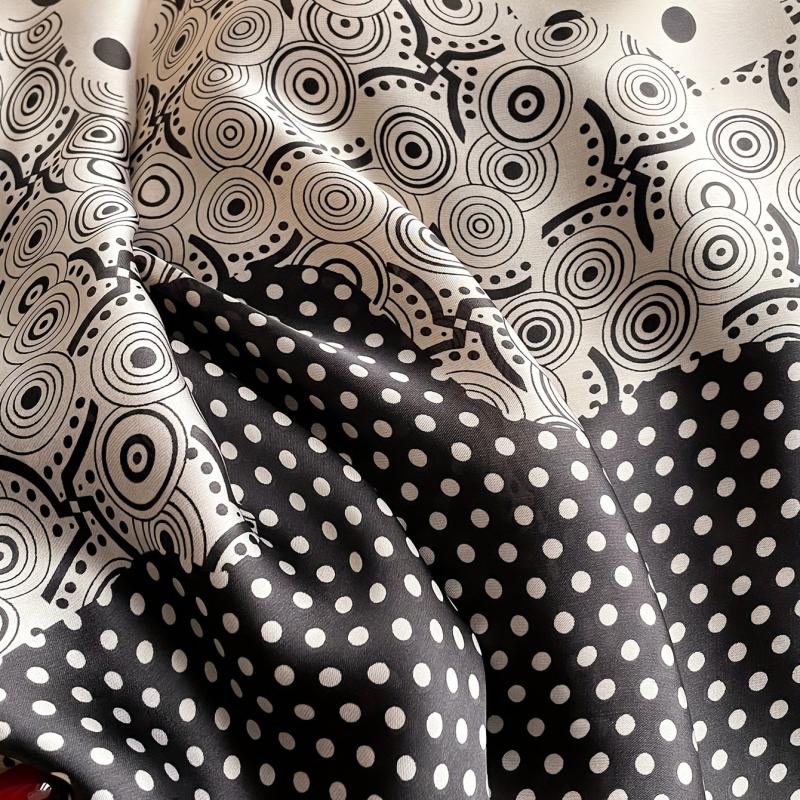 Vintage Silk Long Scarf Windproof Head Wrap