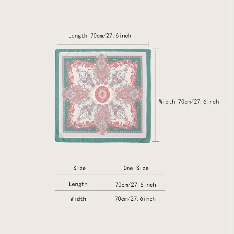 Paisley Print Bandana Satin Square Scarf Neckerchief Head Wrap for Women