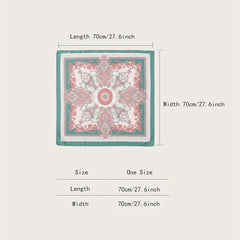 Paisley Print Bandana Satin Square Scarf Neckerchief Head Wrap for Women