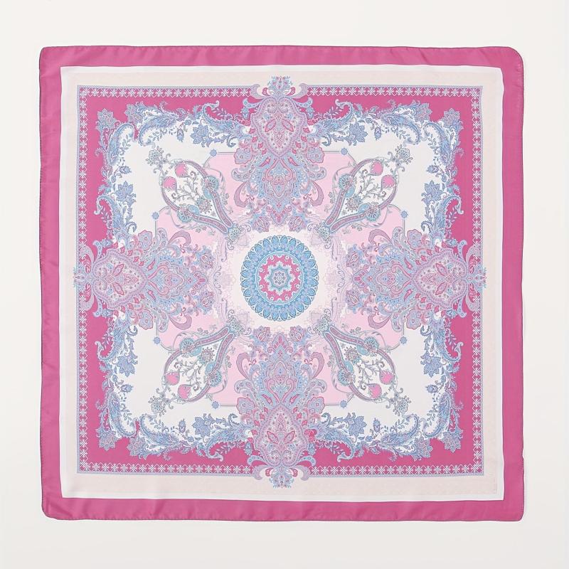 Paisley Print Bandana Satin Square Scarf Neckerchief Head Wrap for Women