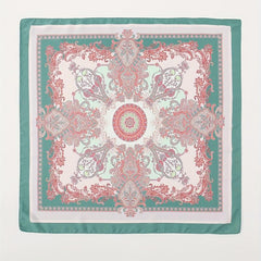 Paisley Print Bandana Satin Square Scarf Neckerchief Head Wrap for Women