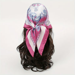 Paisley Print Bandana Satin Square Scarf Neckerchief Head Wrap for Women