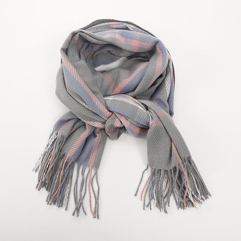 Women Plaid Scarf Winter Warm Shawl