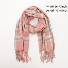 Women Plaid Scarf Winter Warm Shawl