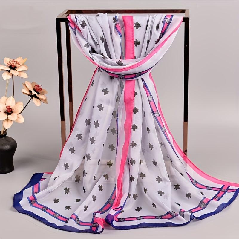 Bee Print Chiffon Scarf Thin Shawl Gauze Head Wrap Women Boho Towel