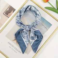 Flower Print Bandana Tie Dye Gradient Square Scarf Women