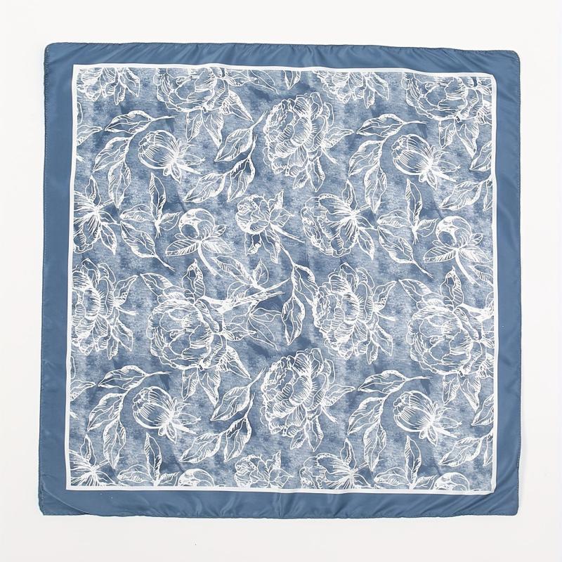 Flower Print Bandana Tie Dye Gradient Square Scarf Women
