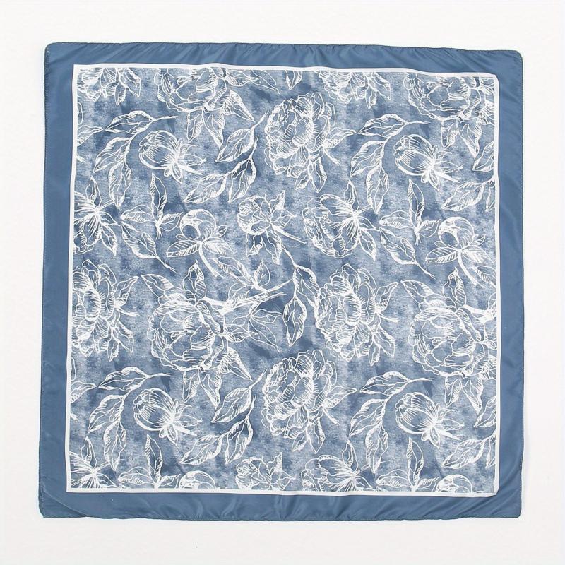 Flower Print Bandana Tie Dye Gradient Square Scarf Women