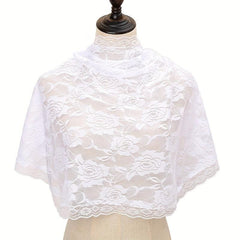 Embroidered Lace Mantilla Veil for Women