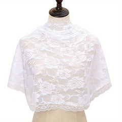 Embroidered Lace Mantilla Veil for Women
