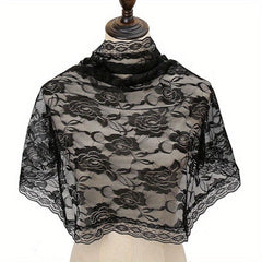 Embroidered Lace Mantilla Veil for Women