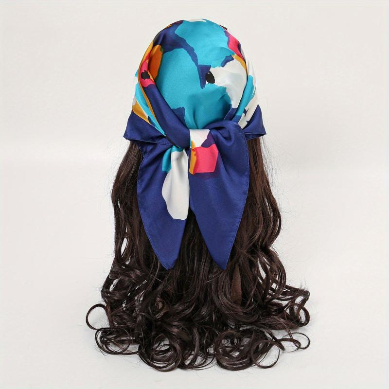 Colorful Tie Dye Bandana Graffiti Print Scarf Neckerchief Head Wrap